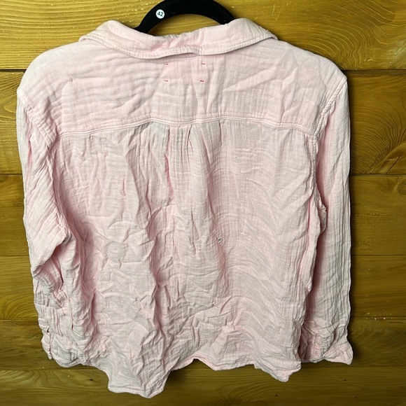 Xirena Scout Womens Shirt button up cotton lightweight shirttail hem box pleat L - Picture 7 of 8